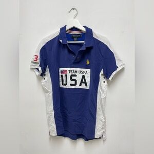 U.S. Polo Assn. Men's Polo in Blue and White Size M
